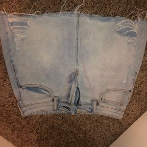 Pac Sun Light Wash Ripped Denim Skirt